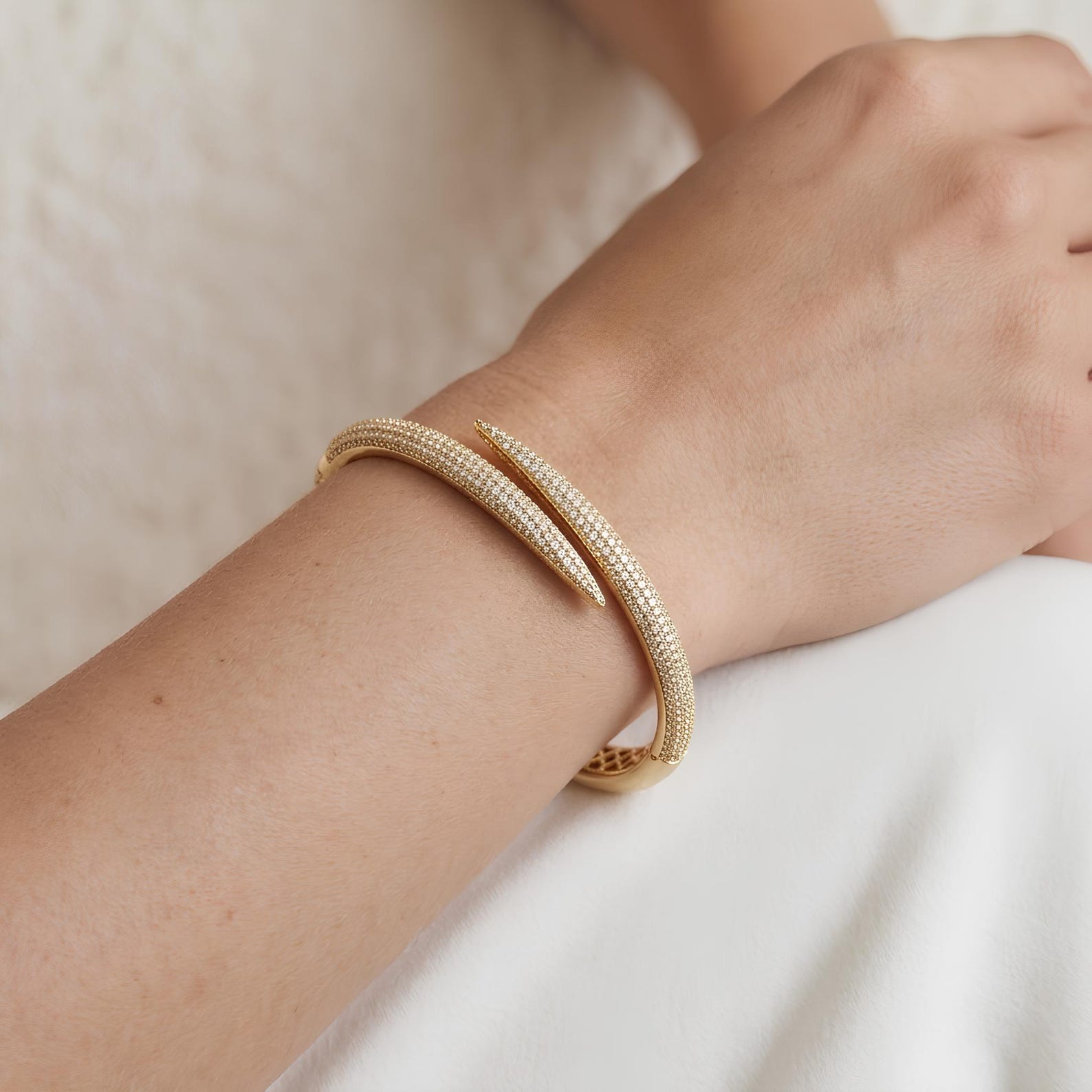 Pave Crossover Bangle
