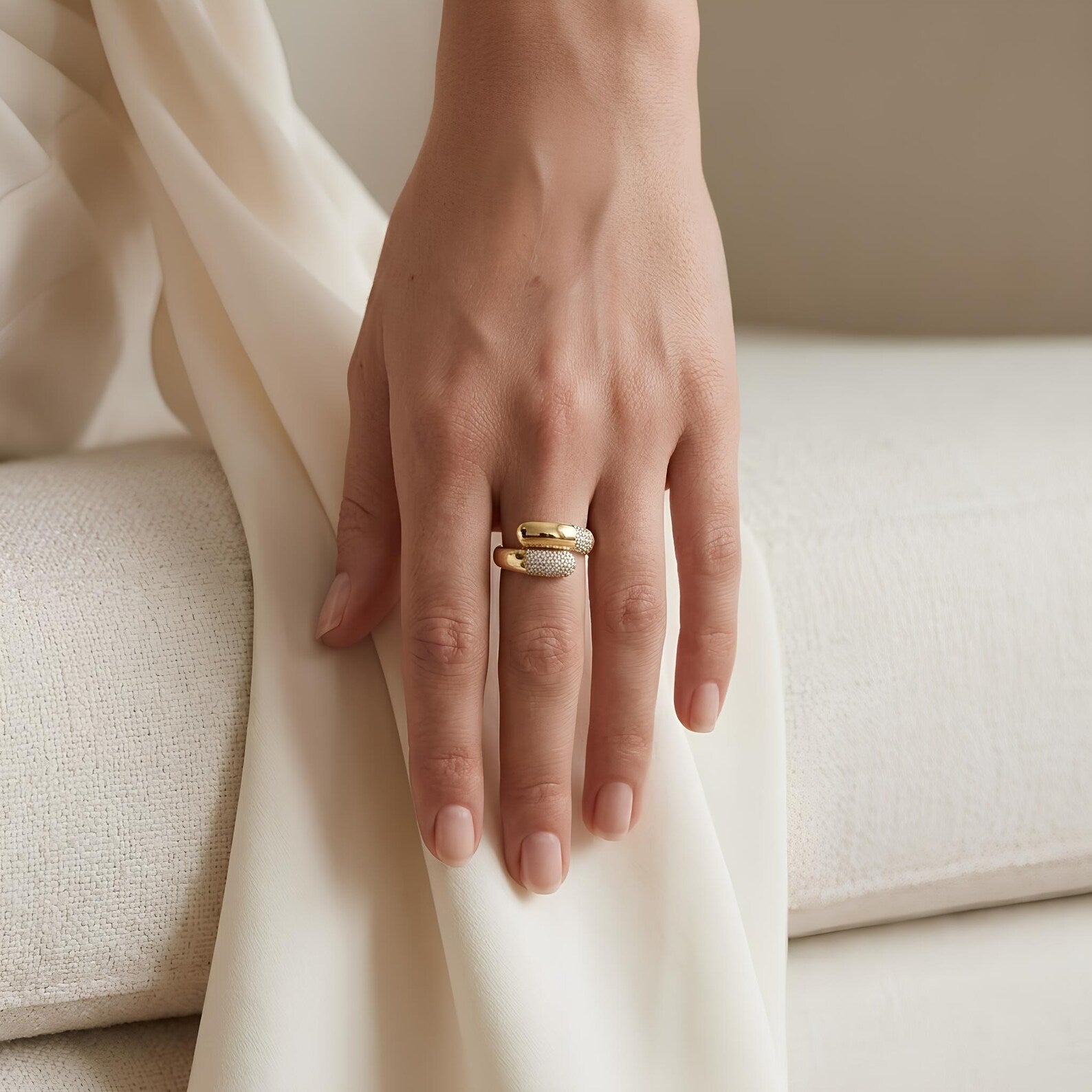 Pave Bypass Ring