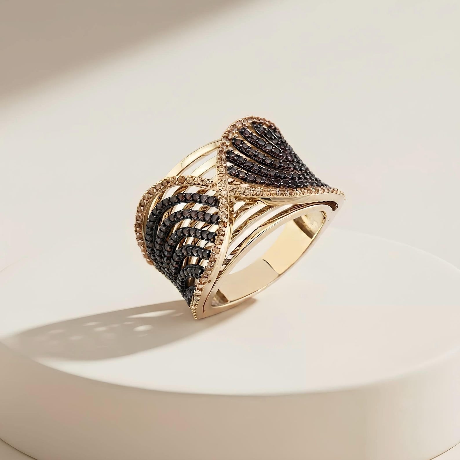 Black Pave Angel Wing Ring