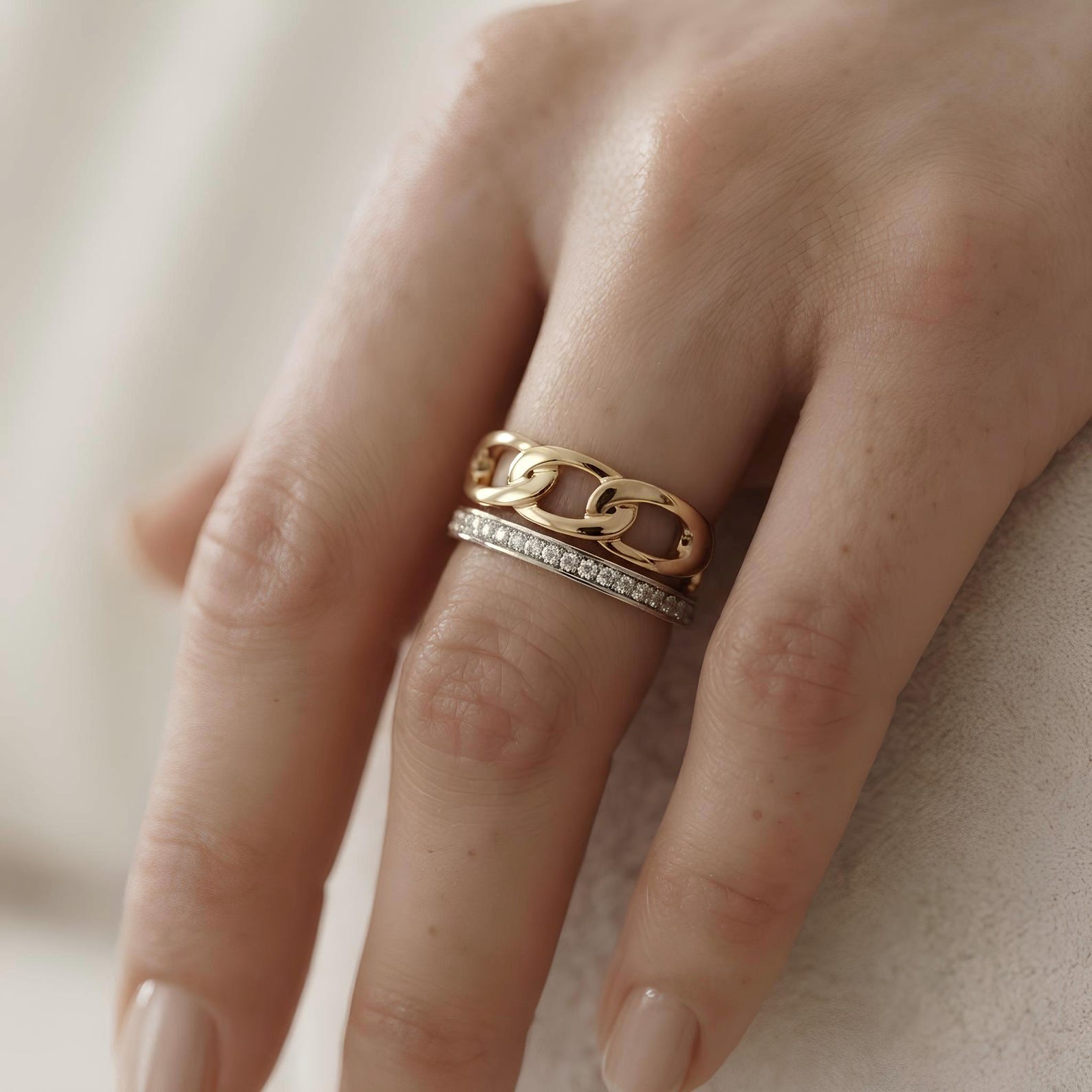 Chain Pave Ring