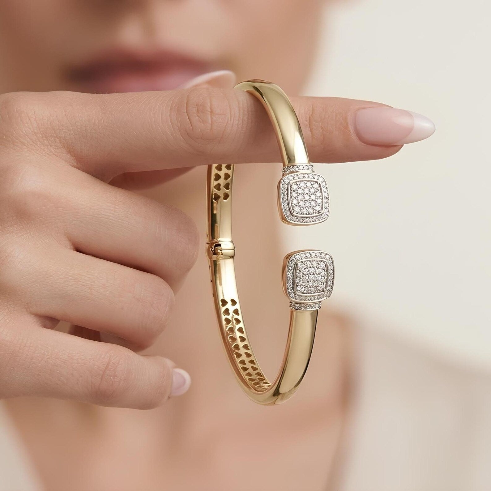 Pave Cushion Bangle