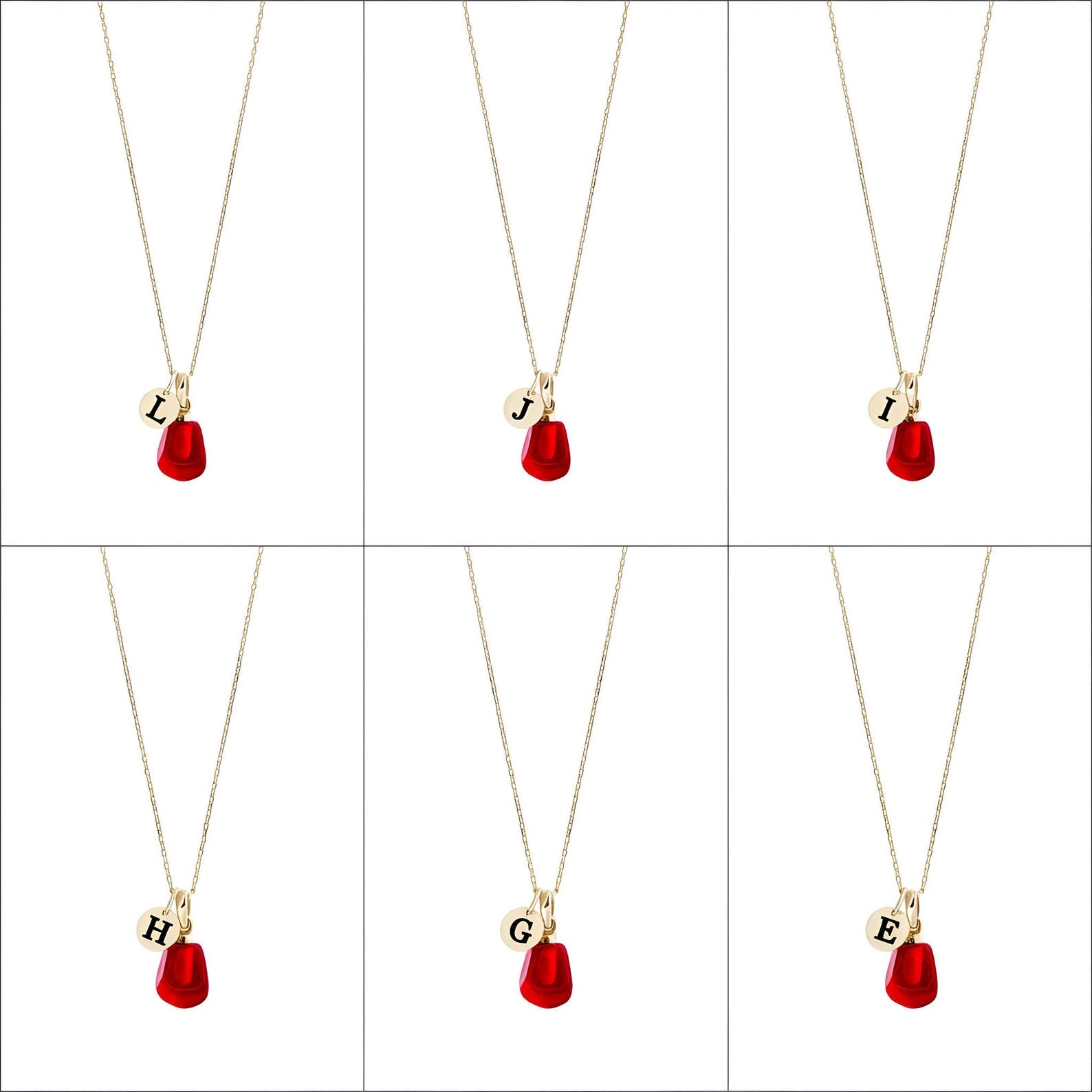 Pomegranate Letter Necklace