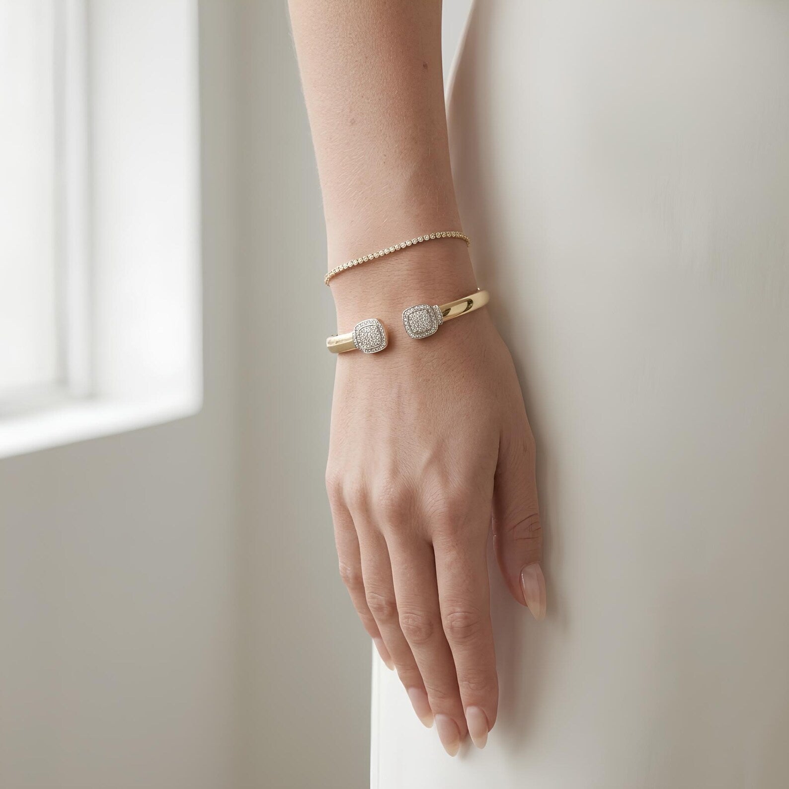 Pave Cushion Bangle