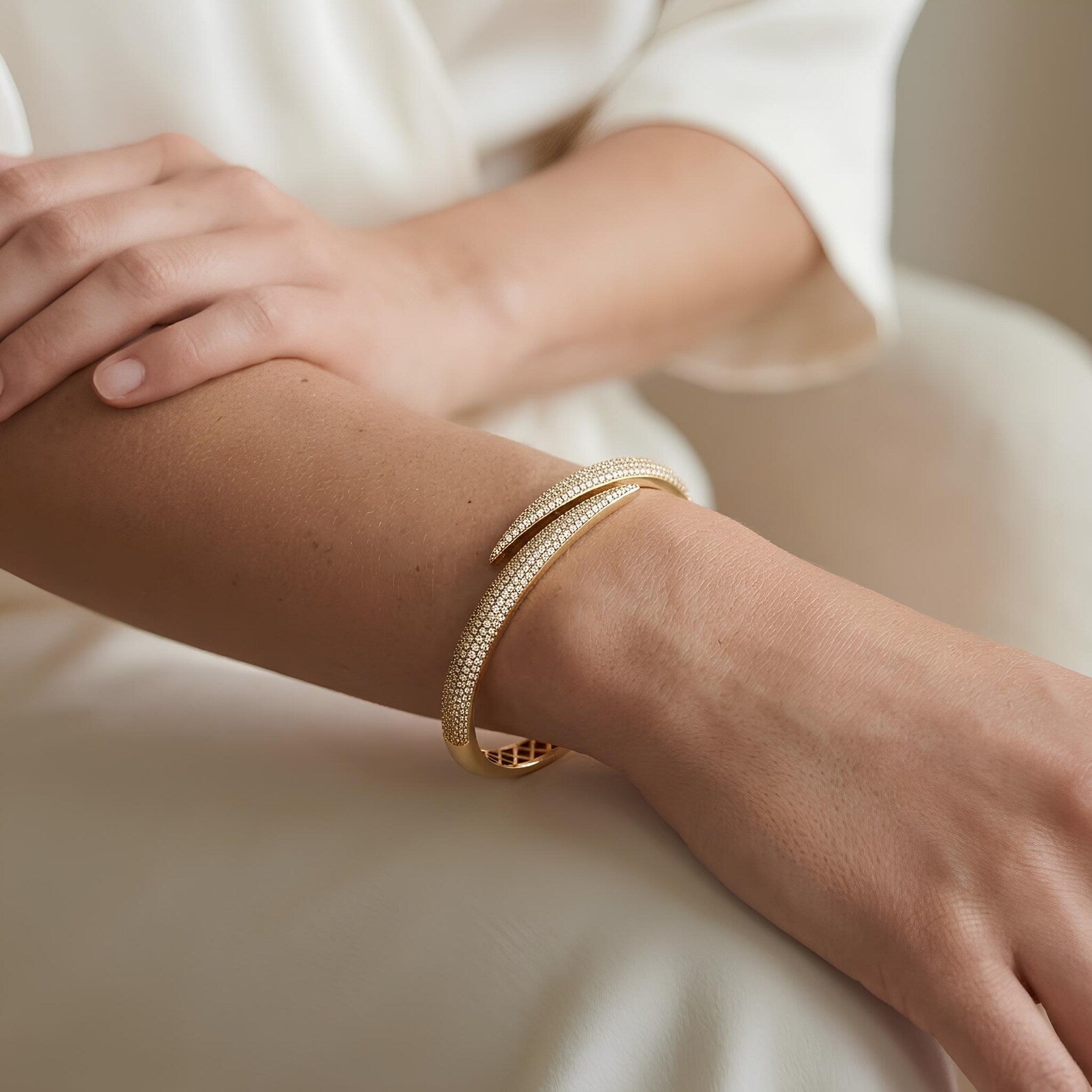 Pave Crossover Bangle