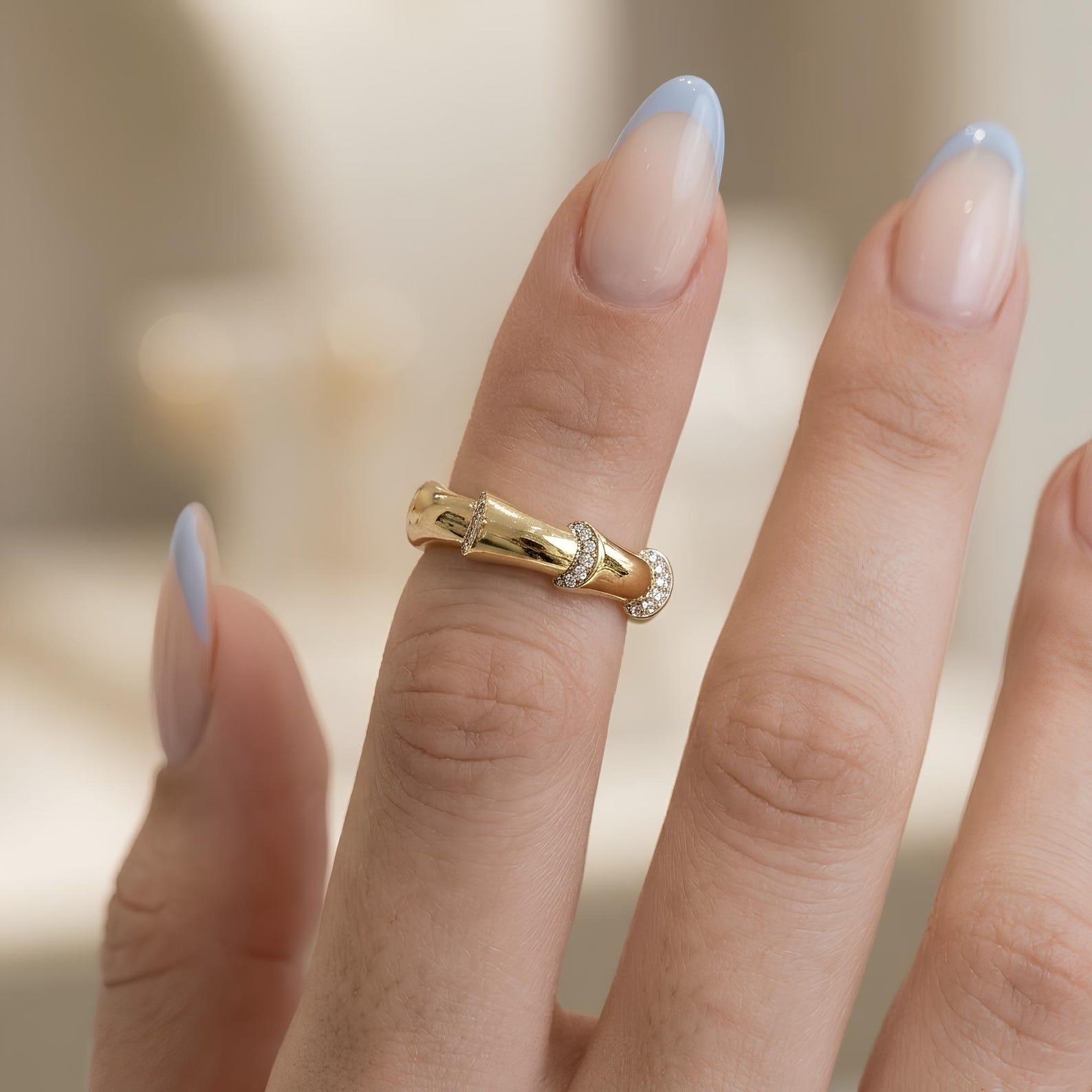 Pave Bamboo Ring