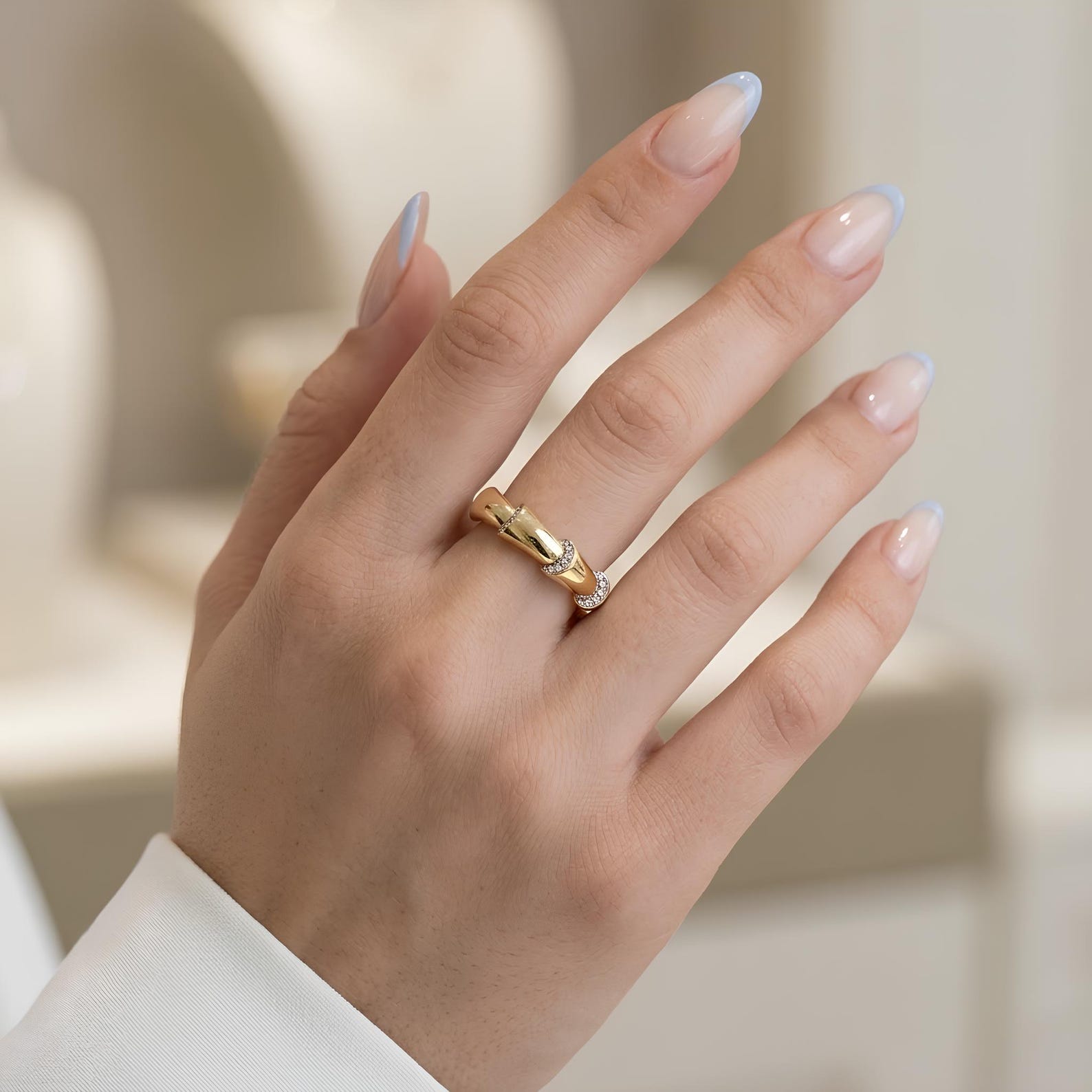 Pave Bamboo Ring