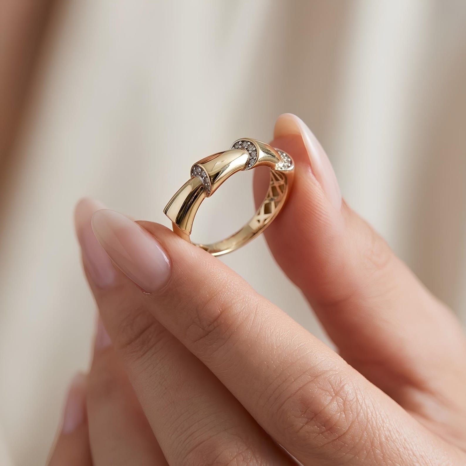 Pave Bamboo Ring