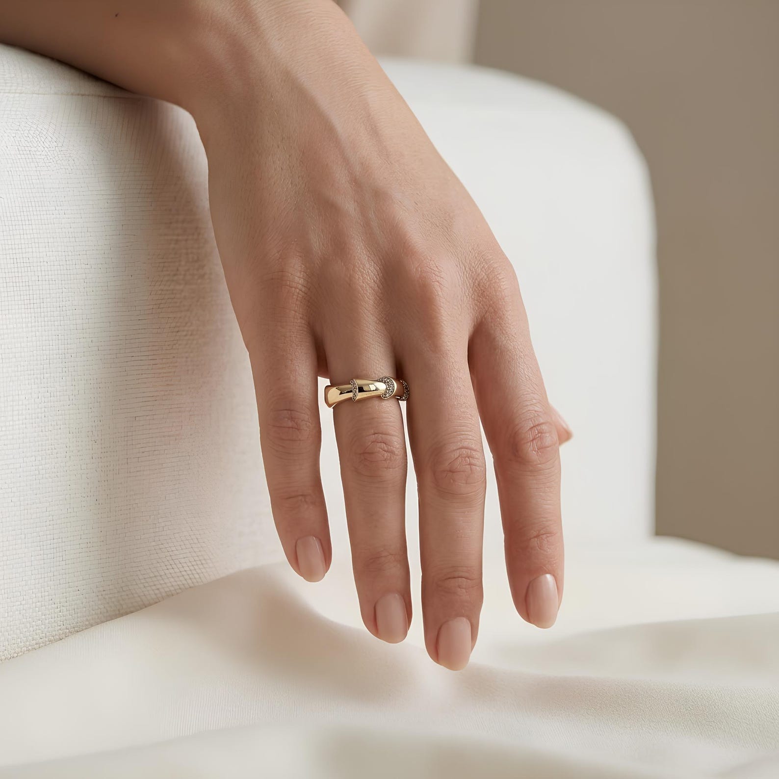 Pave Bamboo Ring