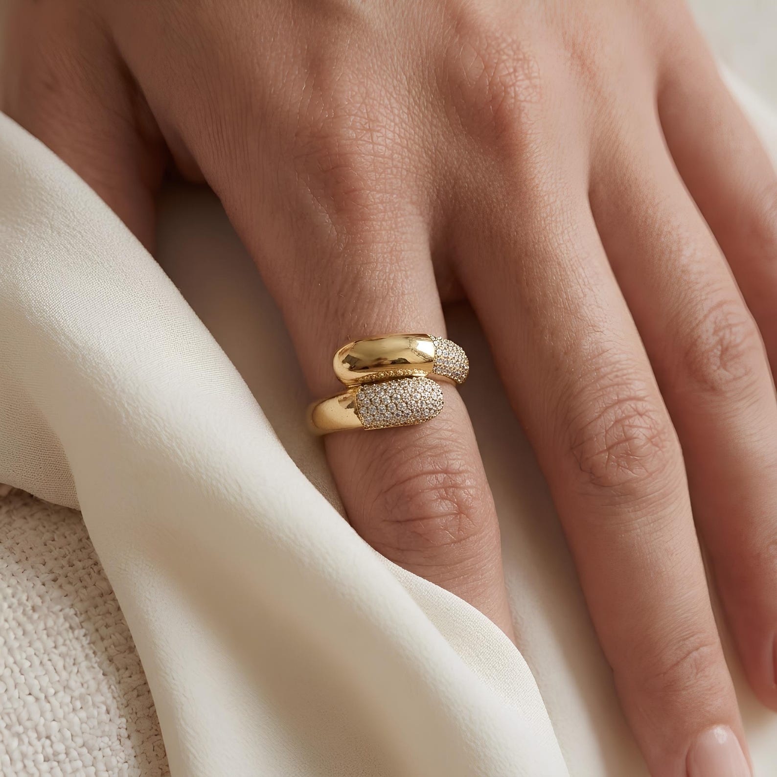Pave Bypass Ring