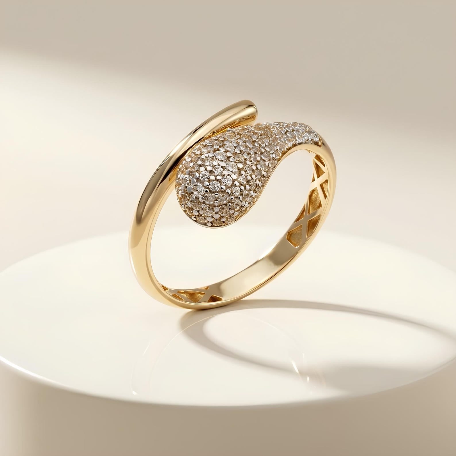 Pave Crossover Ring