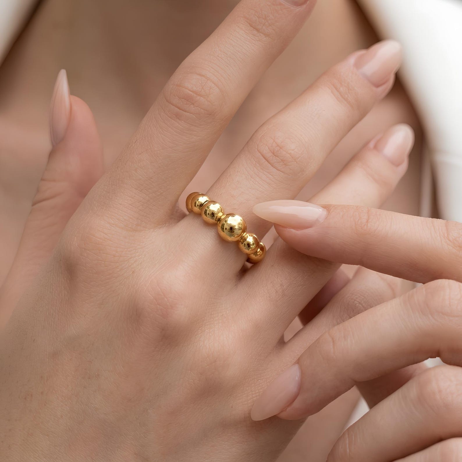 Beaded Ball Ring
