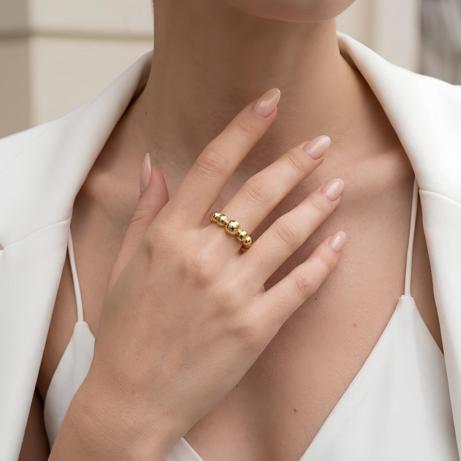 Beaded Ball Ring