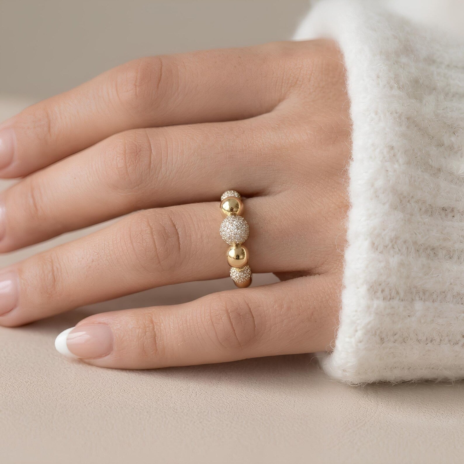 Pave Ball Ring