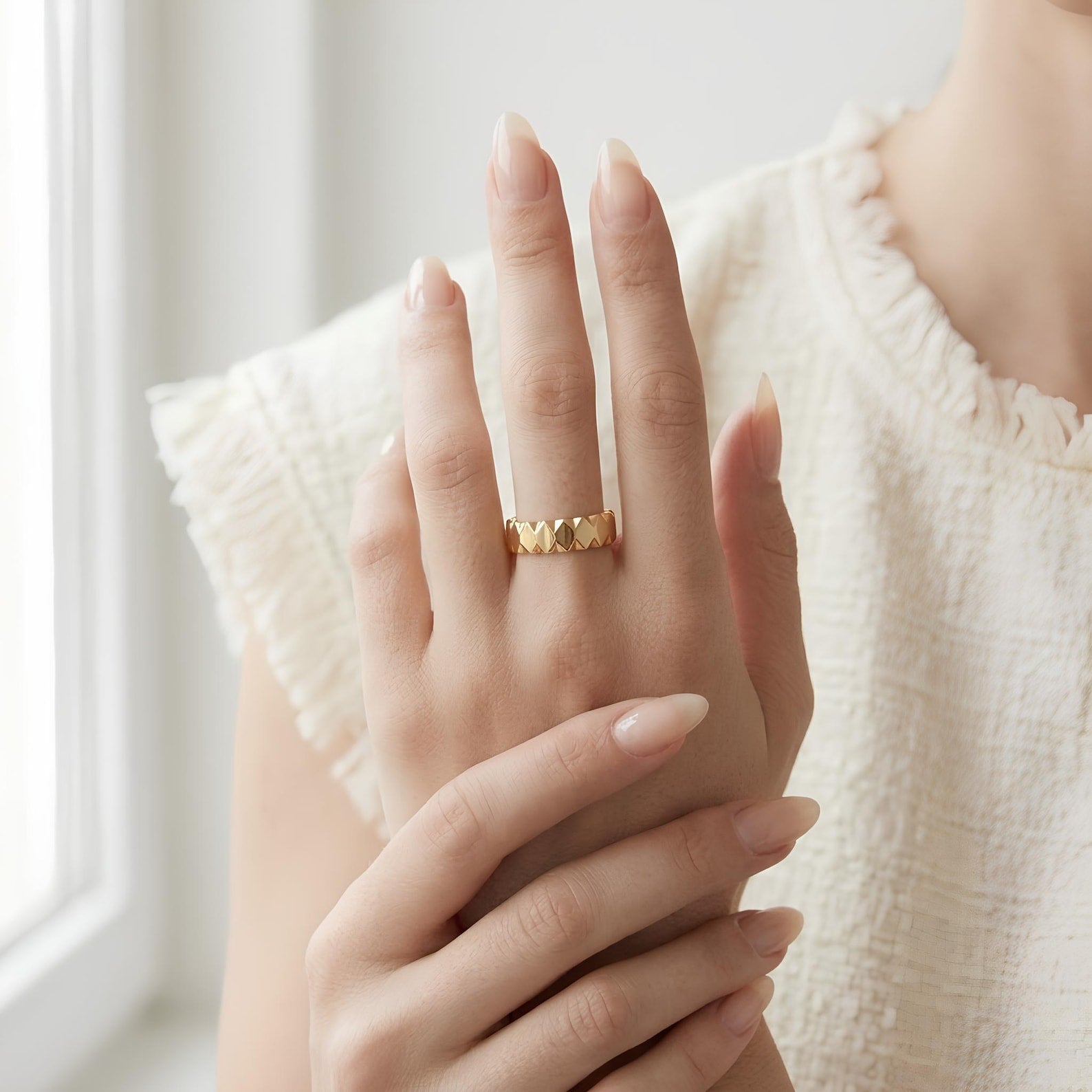 Pyramid Spike Ring