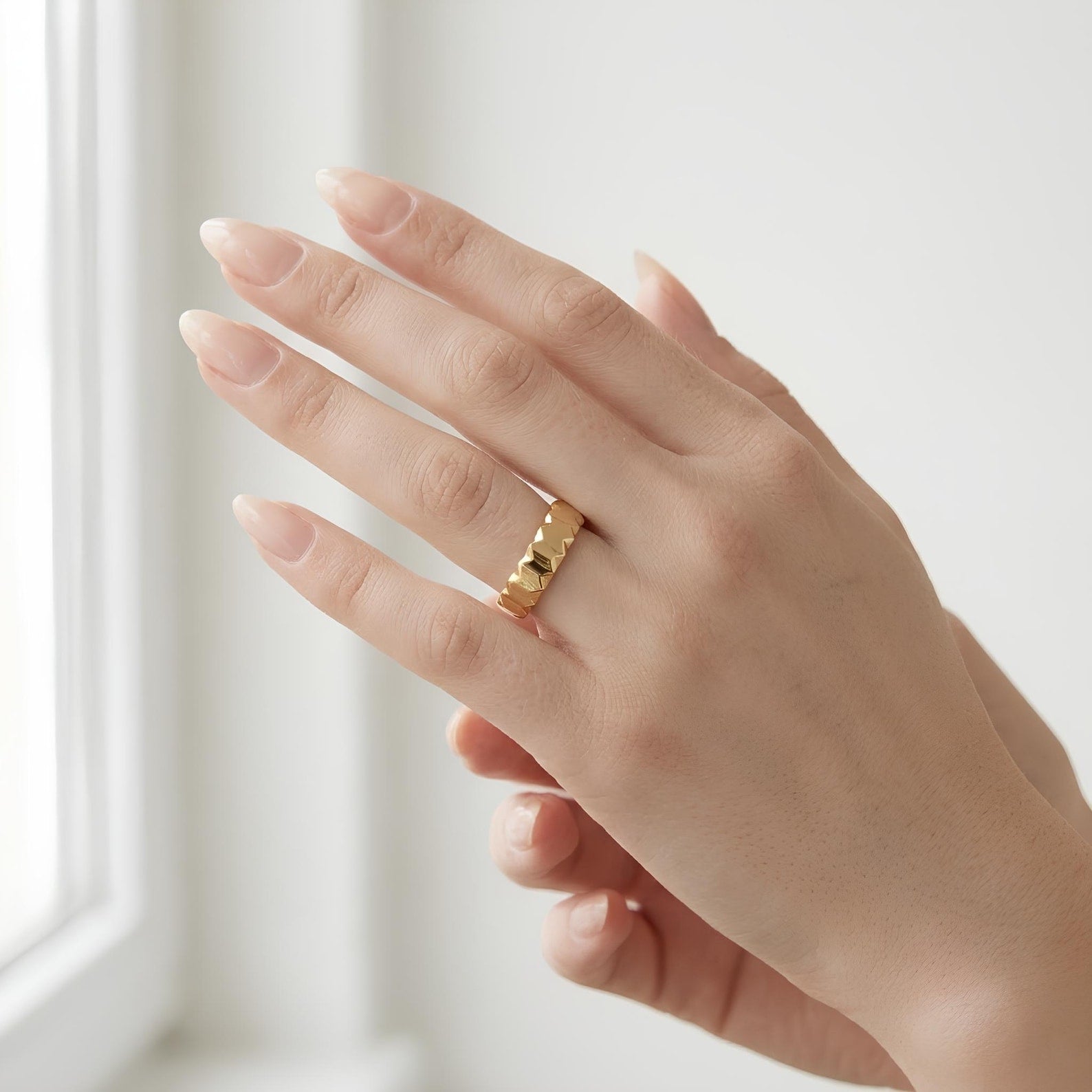 Pyramid Spike Ring