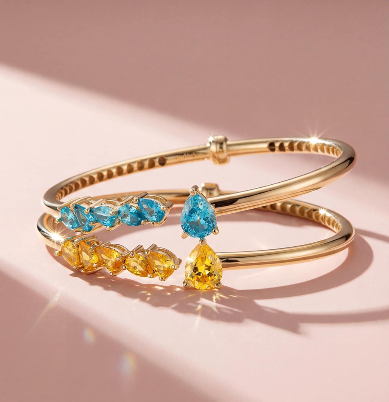 Blue Topaz Cluster Bangle