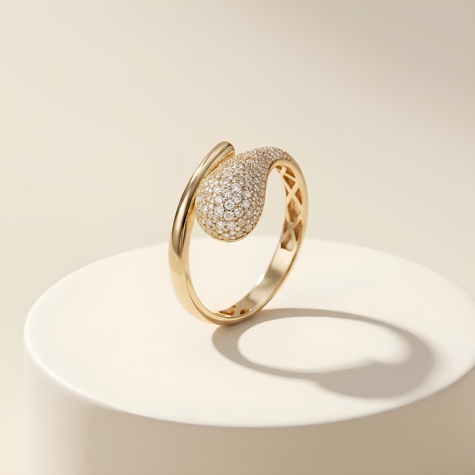 Pave Crossover Ring