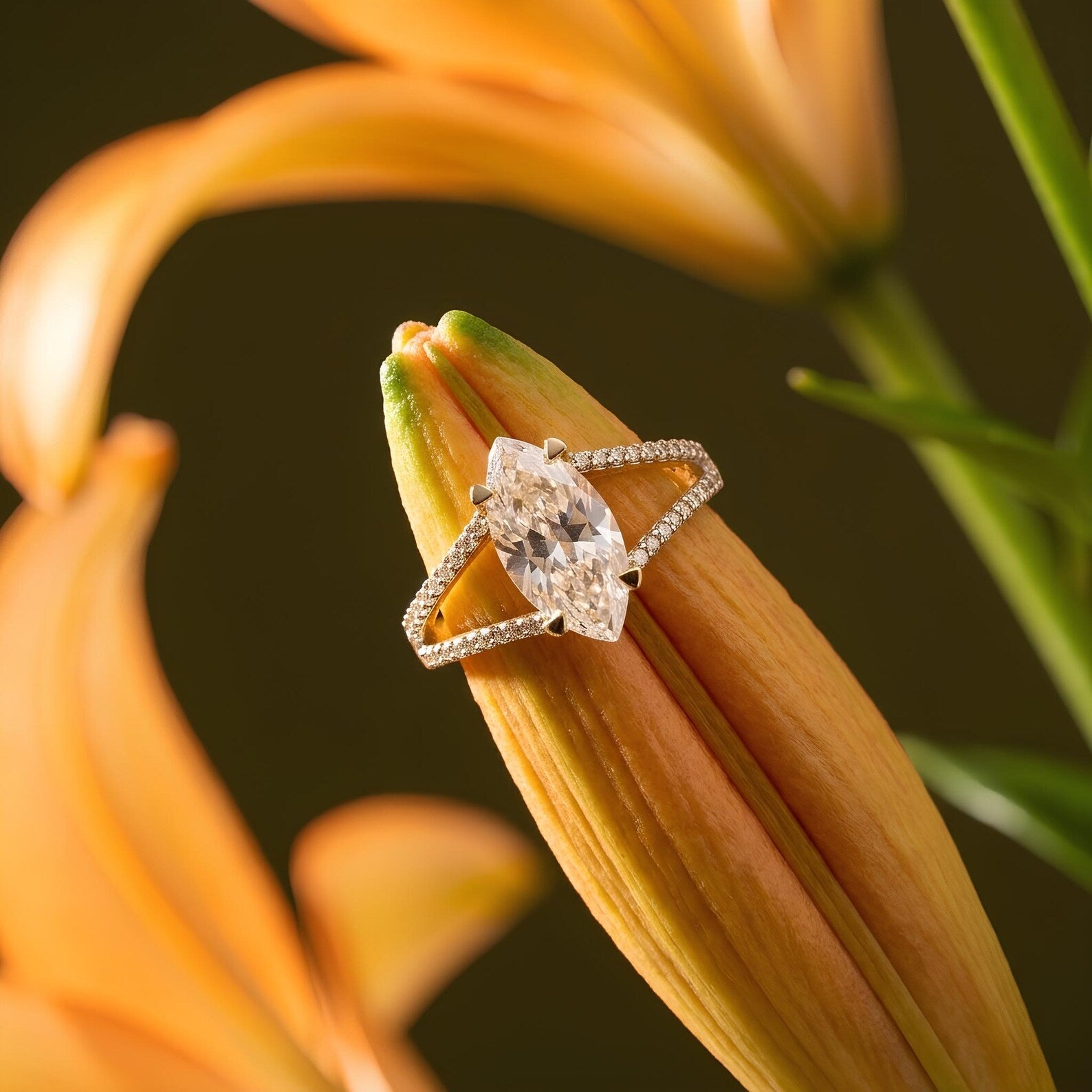 Marquise Halo Ring