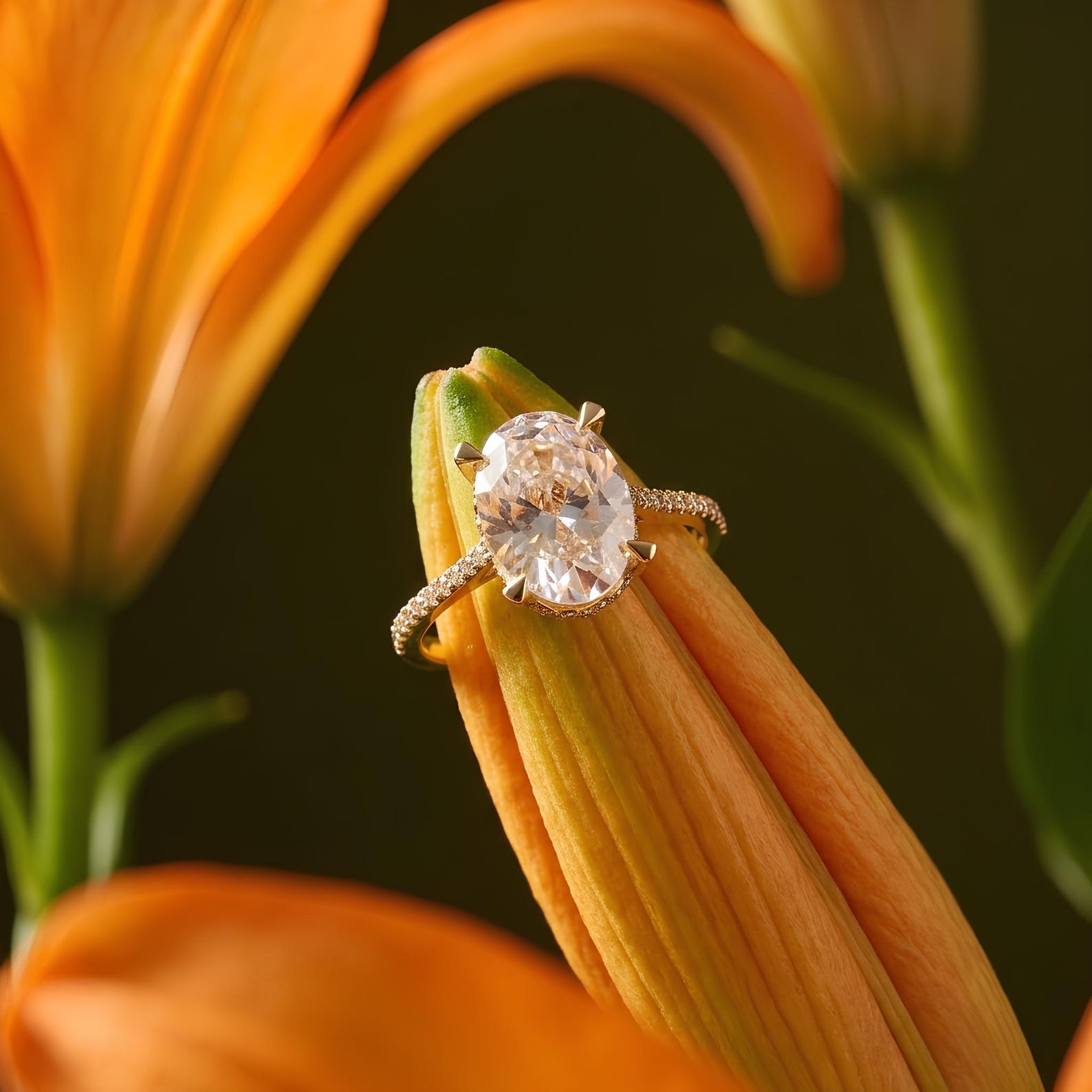 Oval Zircon Ring