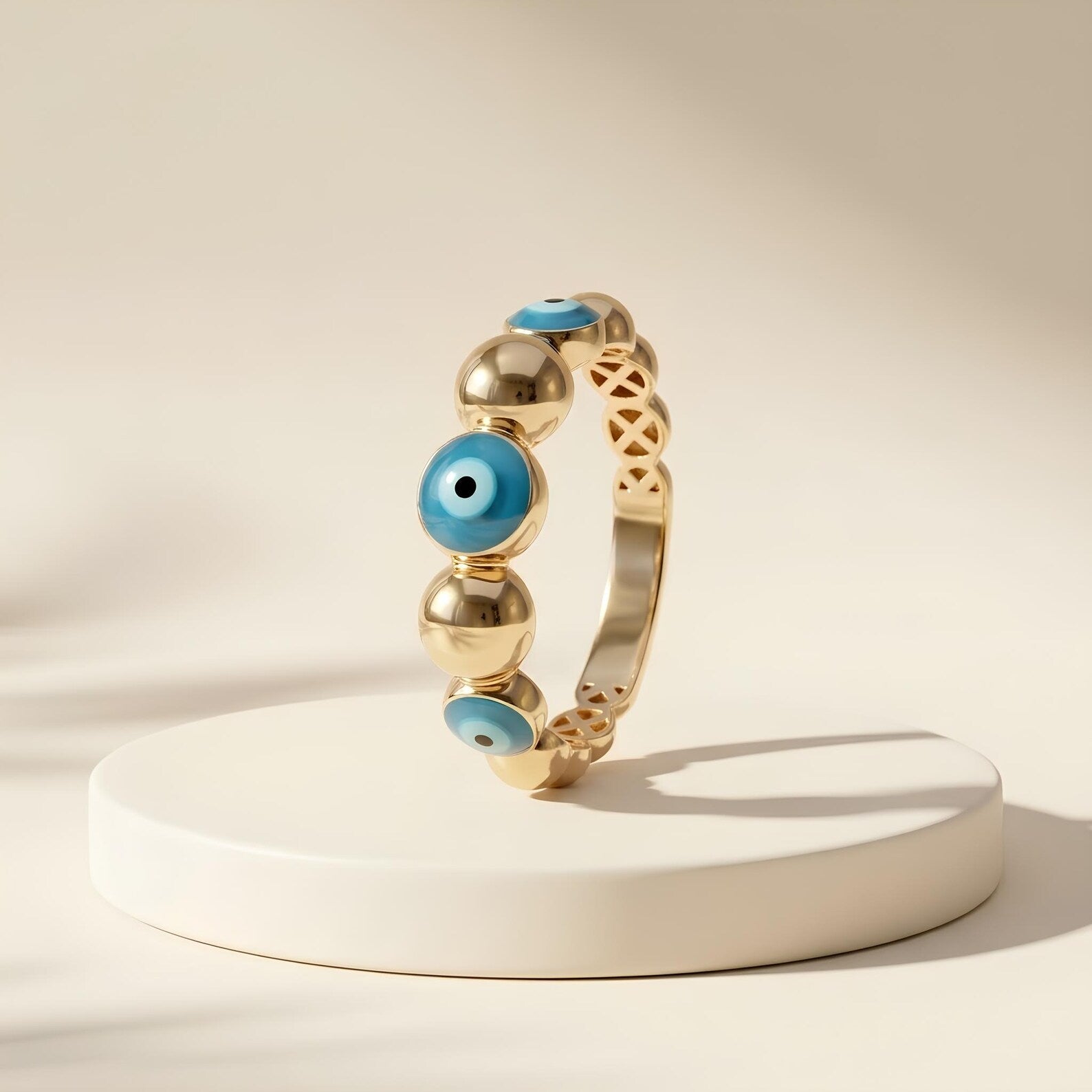 Evil Eye Bead Ring