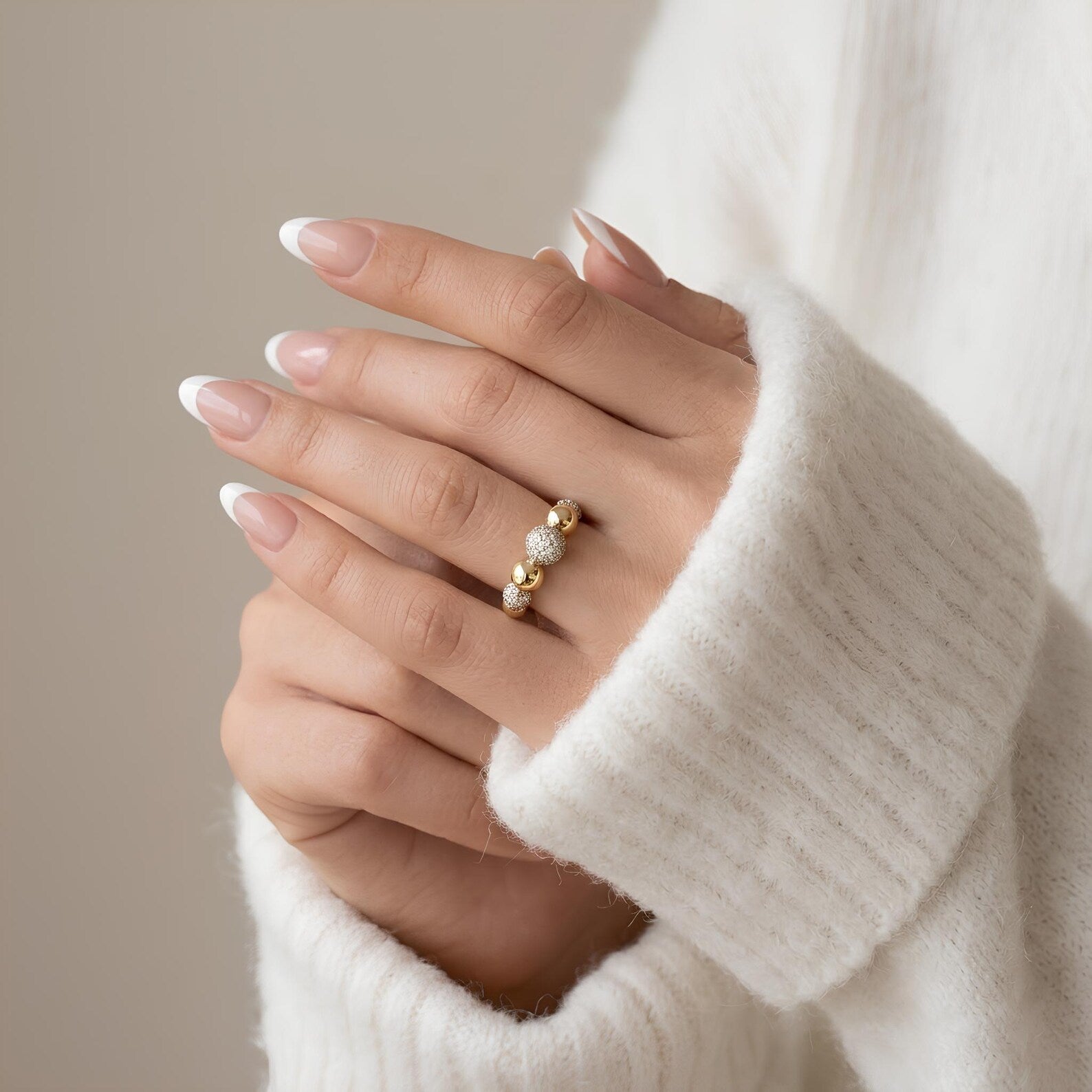 Pave Ball Ring