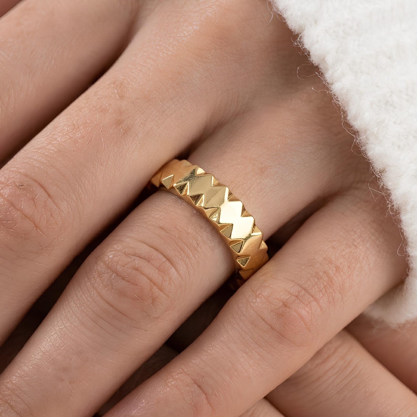 Pyramid Spike Ring
