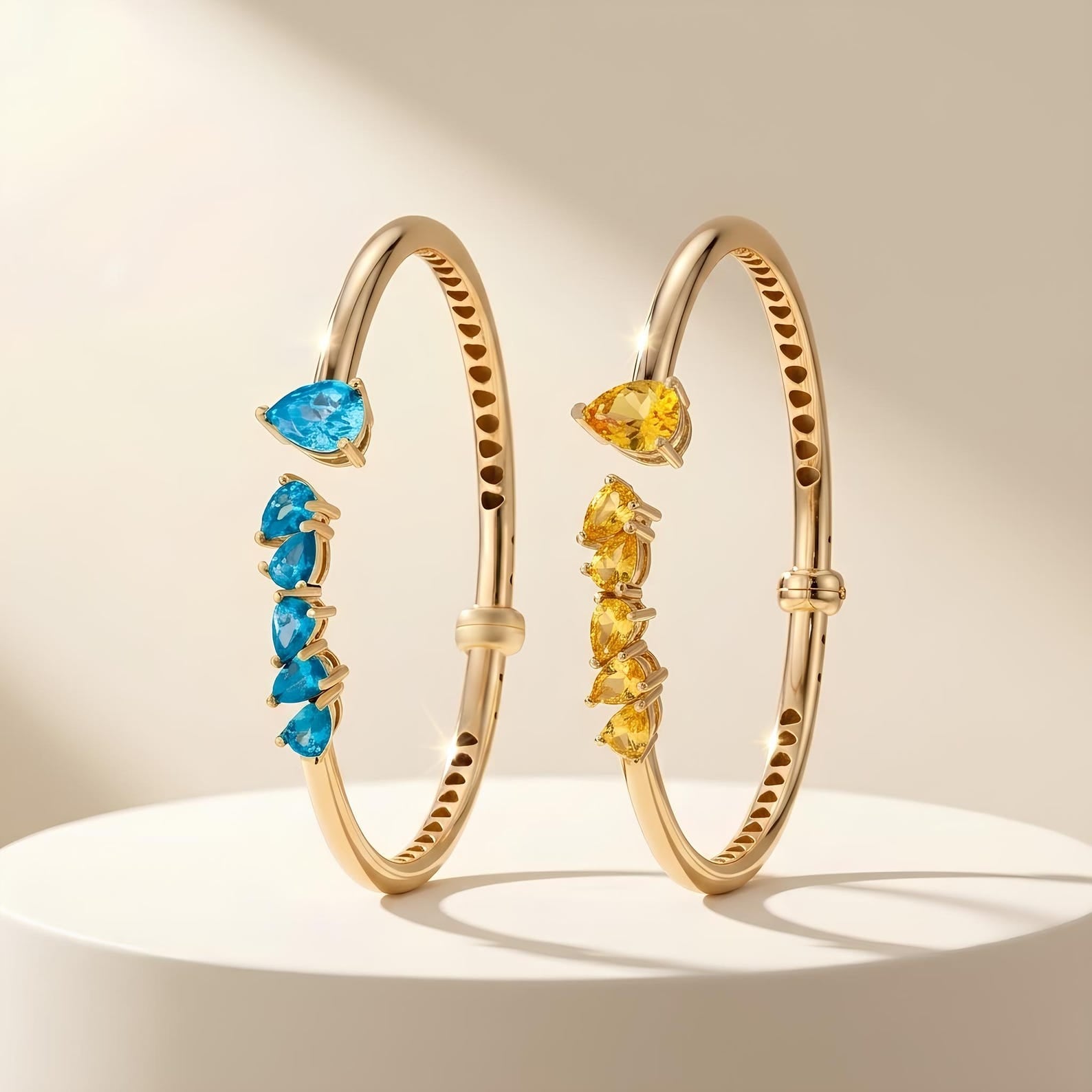 Blue Topaz Cluster Bangle