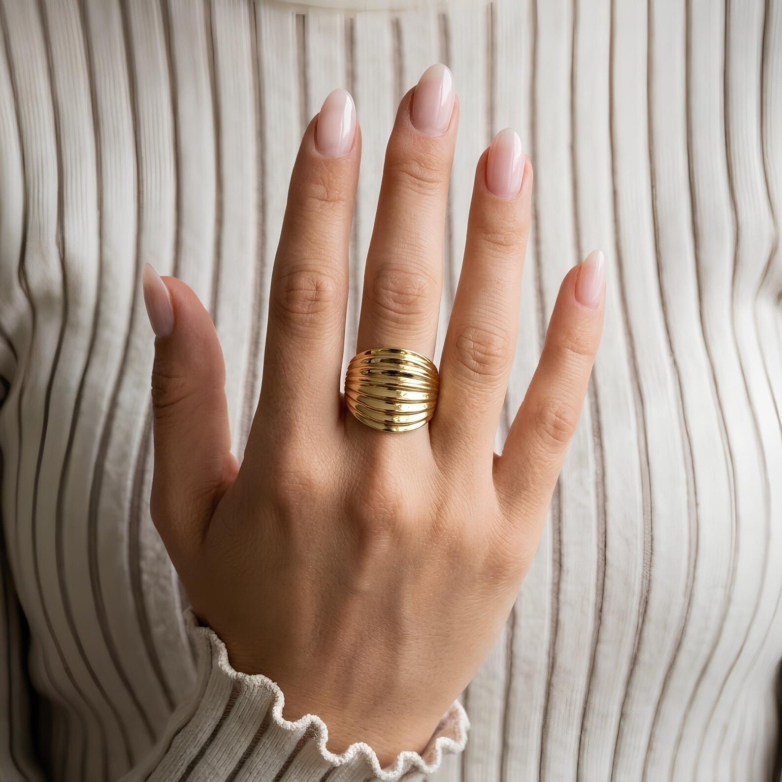 Ribbed Dome Ring