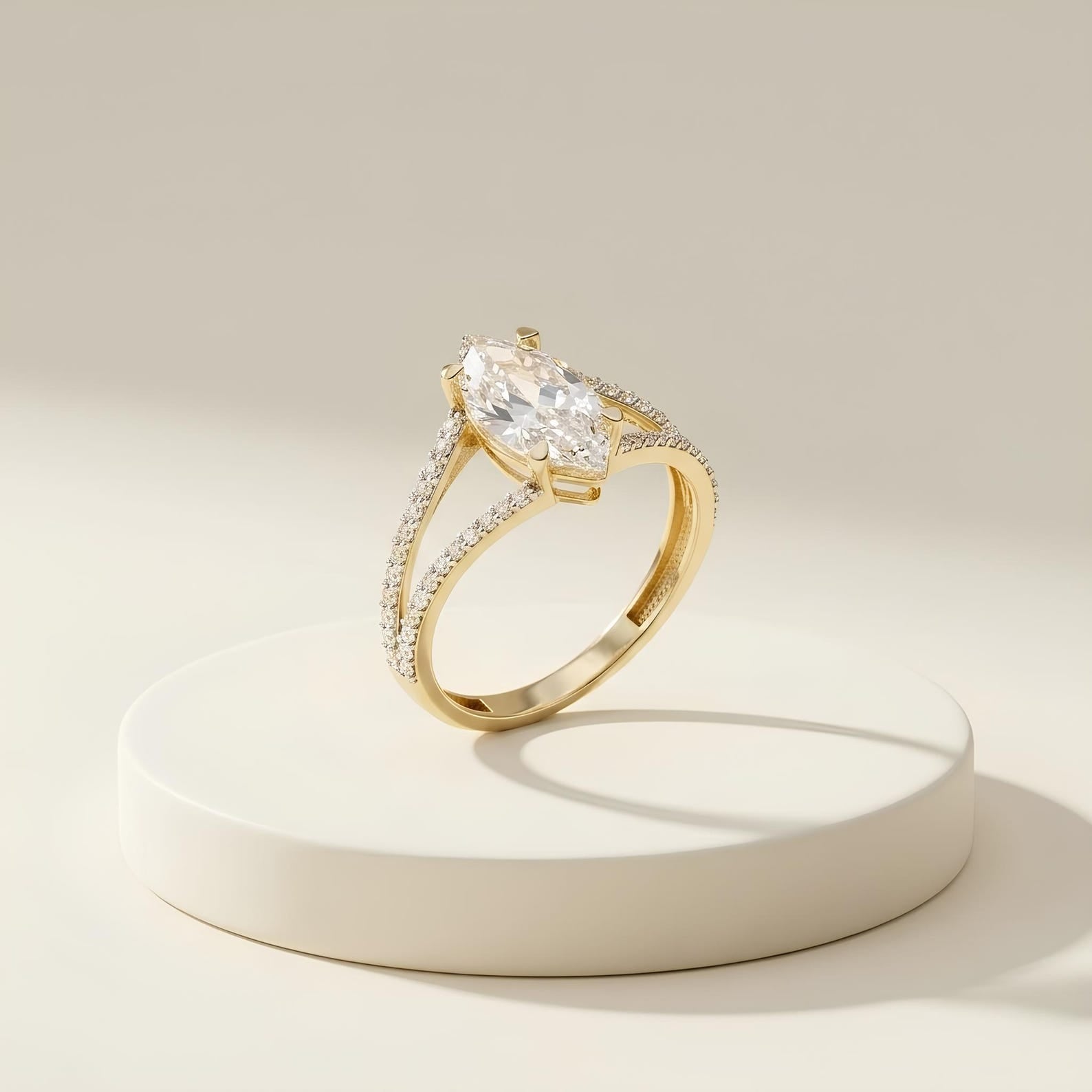 Marquise Halo Ring