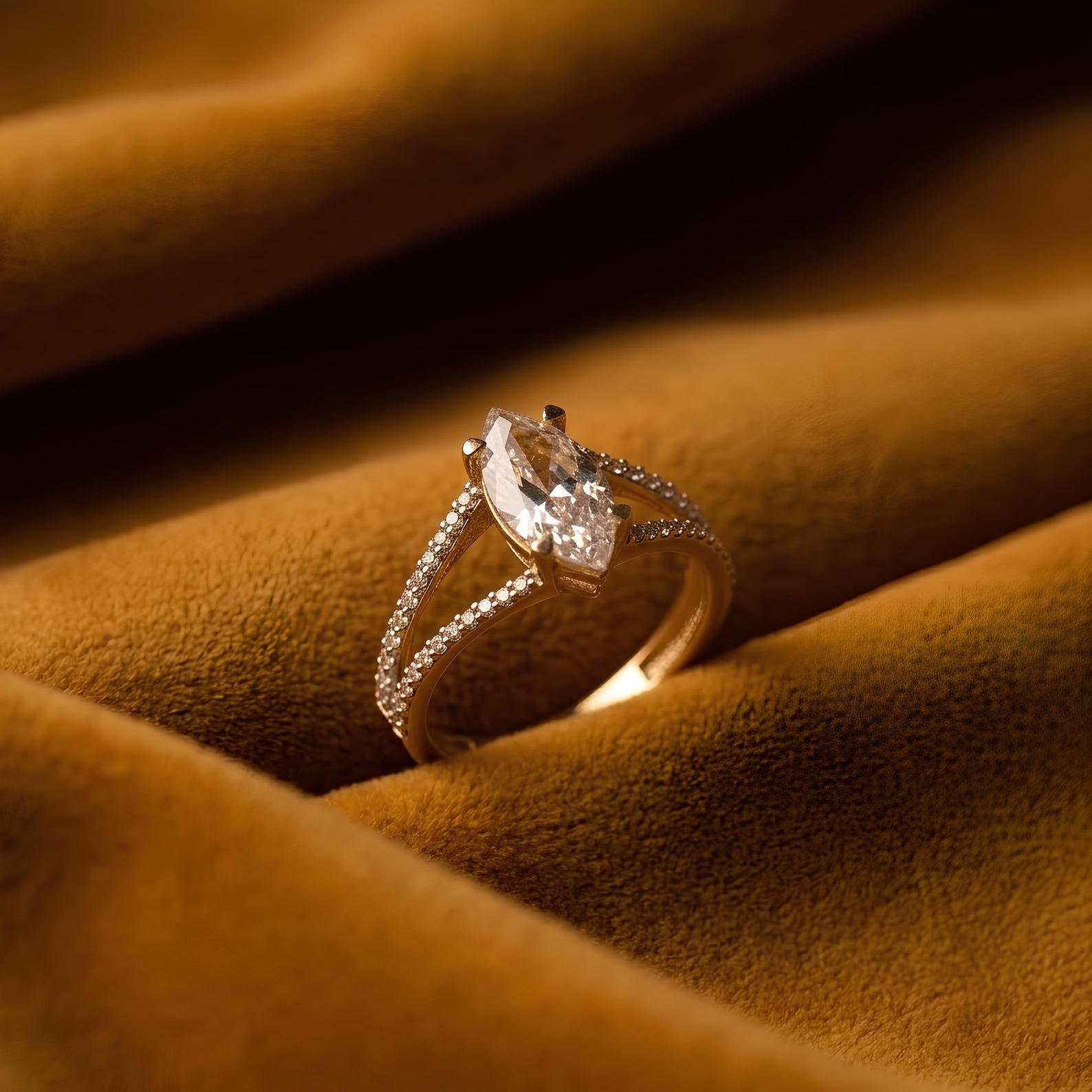 Marquise Halo Ring