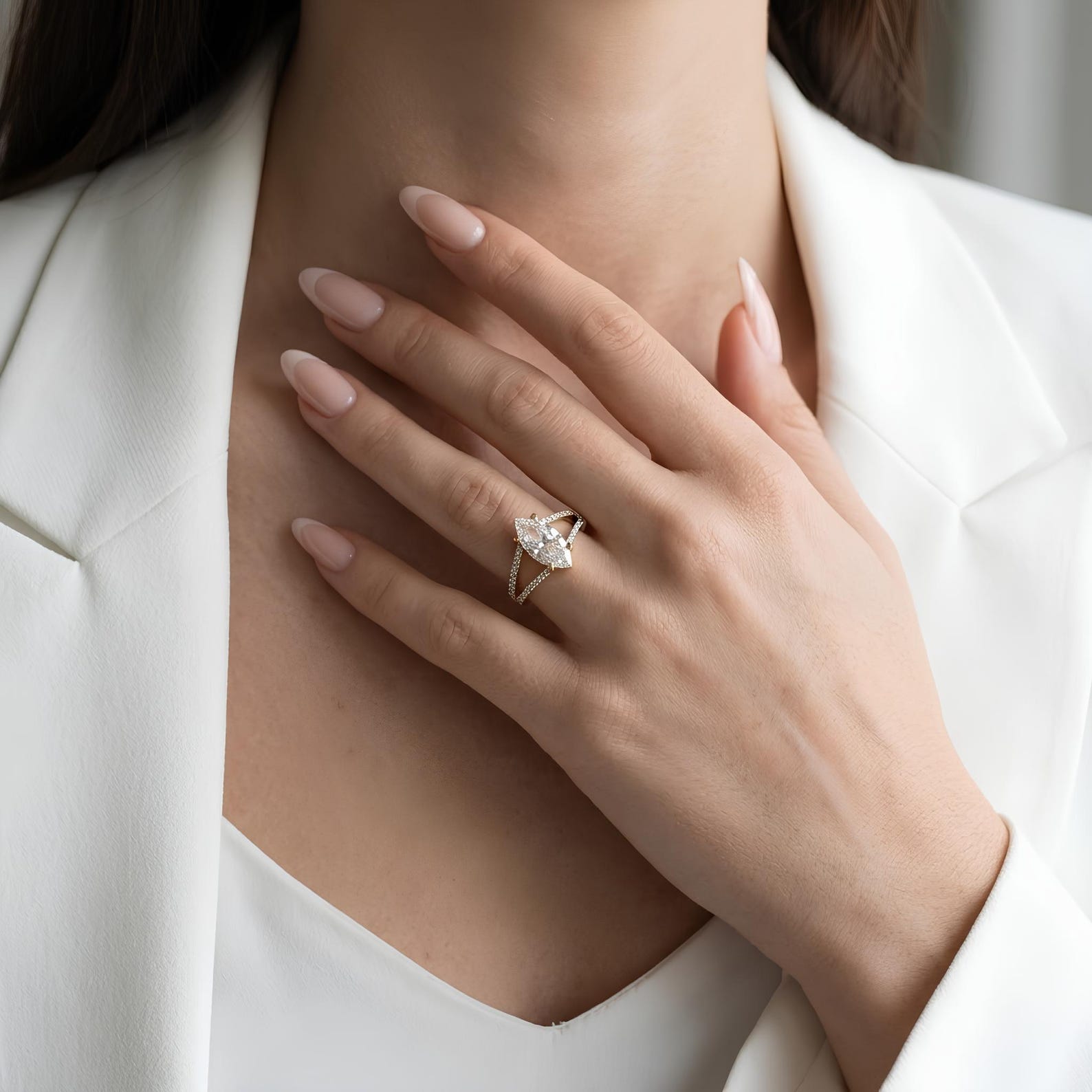 Marquise Halo Ring